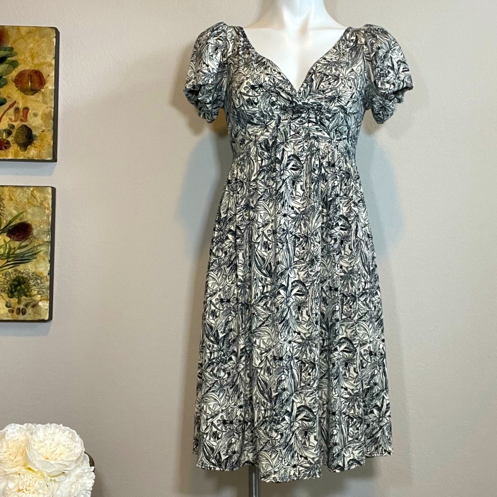 Vintage Max Studio Dress Black / Cream Floral Size S